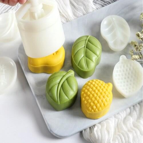 Cookie Stamps Moon Cake Mold,Home-Made Durian Mango Shape Flow Heart Snow Moon Cake Stamper,Home Kitchen Accessories