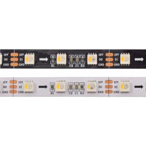 5M DC12V SK6812 P8 RGBW RGBWW 60LEDs/m 5050 SMD Flexible LED Light Strip IP20 IP65 IP67 White/Black PCB 1 IC Driver 3 LEDs