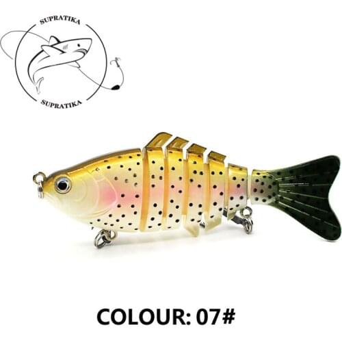 Artificial 7 Segments Freshwater Plastic Fishing Bait 3D Eyes Multi-section Wobblers High Quality Fishing Lure Hard Lure
