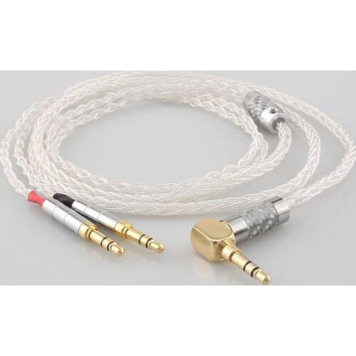 99% Pure Silver 8 Core Headphone Earphone Cable For Focal Clear Elear Elex Elegia Stellia earphone headset AH-D7200 AH-D5200