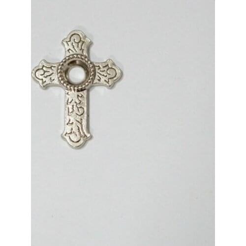 KB801) 10pc Western Cross Bezel Concho Saddlery Concho Silver