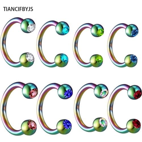 TICNCIFBYJS Stainless Steel Nose Piercing Hoop Rings Body Jewelry Tragus Piercing Earrings Stud Percing Nombril for Women 50pcs