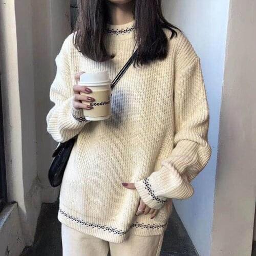 Korean Pullover Women Sweaters Loose Sweater Long Sleeve Knit Sweater Womens Autumn Winter