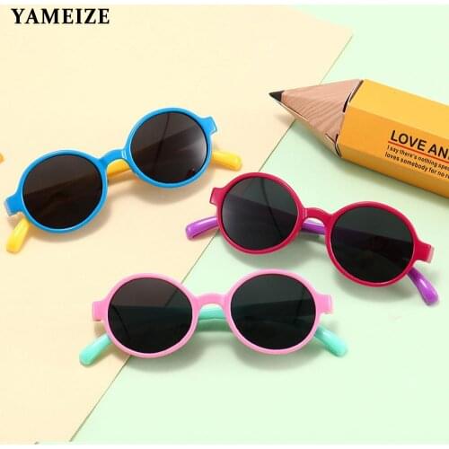 YAMEIZE Fashion Kids Polarized Sunglasses Girls Boys Vintage Round Glasses Chirldren Sun Glasses UV Protection Baby Eyewear Gafa