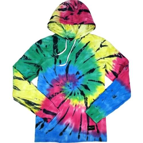 Mens Swirl Tie Dye Pullover Hoodie (Print Faulty)