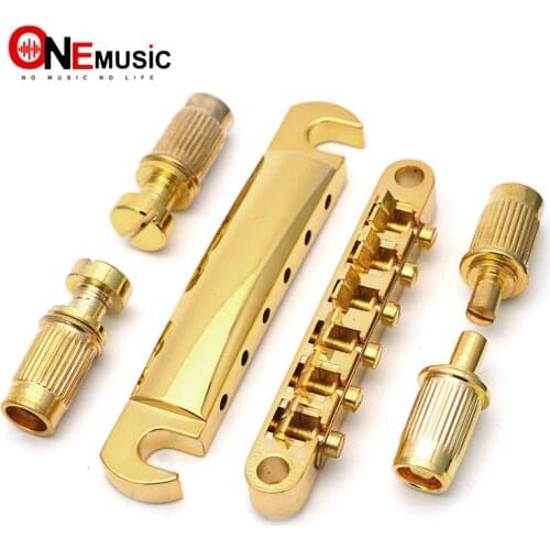Gold Guitar Bridge Locking Tune-O-Matic TOM Bridge and Tailpiece Set for LP Electric Guitar