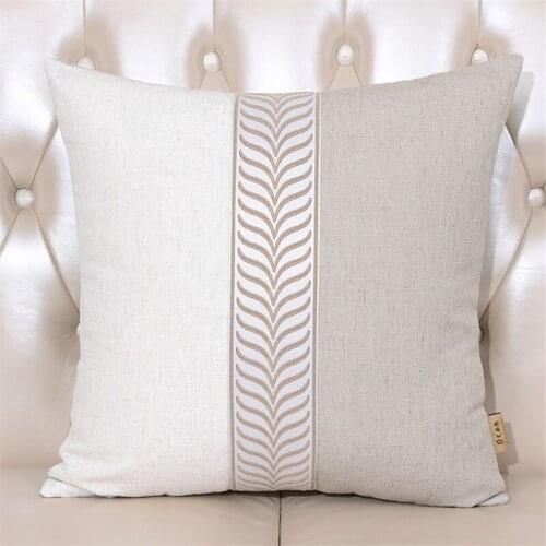 European Simple Modern Pillowcase Living room essential Soft and comfortable white and grey cushion cover 60x60 cm
