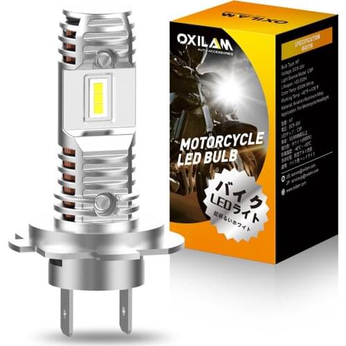 OXILAM H7 LED Motorcycle Headlight Bulbs Super Bright 6000K White H4 Motorbike Head Lights CSP Chips HeadLamp 12V Moto DRL Lamps