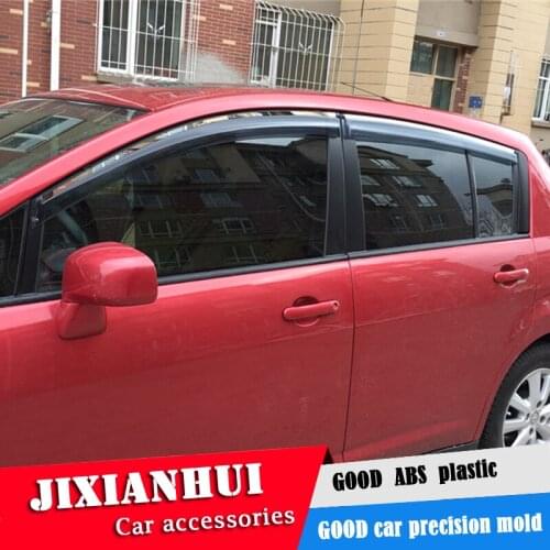 For Nissan versa Plastic Window Visor For versa 2006-2010 Vent Shades Sun Rain Deflector Guard 4PCS/SET Car Styling