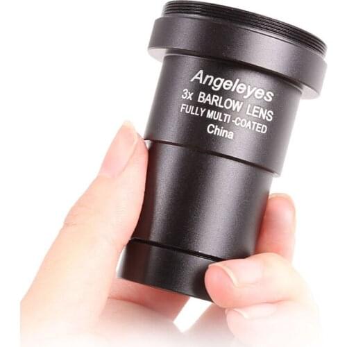 All Black Metal 3X Double Mirror Barlow Mirror Astronomical Telescope Double Mirror 1.25 Inch Universal For Telescope