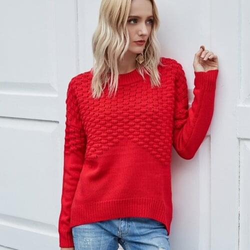 Fashion Pullover Knitted Sweater Women Solid Long Sleeve Hollow Out Tops Sweater Female Causal Soft Top Ladies Jumper Autumn