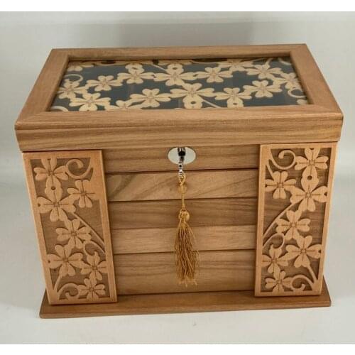 Luxury fashion Wooden princess huge super jewelry accessories storage organizer box case casket wedding Mother birthday gift