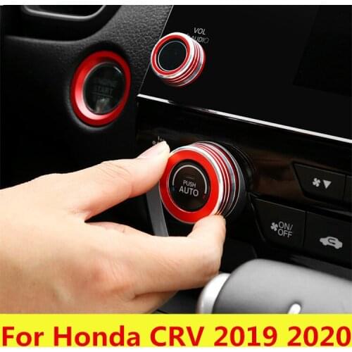 For Honda CRV 2019 2020 5th CR-V Air conditioning knob decorative Ignition button trim interior modification Auto Accessories