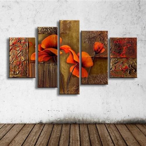 Wall art hand-painted oil painting wall art flowers water side home decoration abstract Landscape oil painting on canvas FL5-011