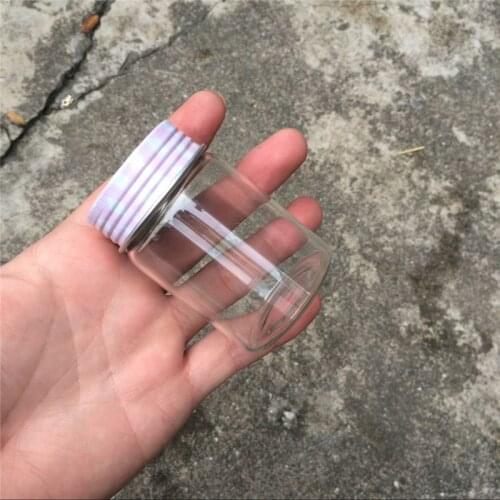 47*70*34mm 80ml Glass Bottles Screw Cap Silicone Stopper Sealing up Empty Jars Glass Sealed Bottle Capsule Liquid Bottles 12pcs