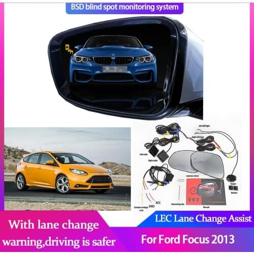 For Ford Focus 2013 BSM BSD Blind Spot Monitoring System 24GHZ Millimeter Waves Radar Sensor Mirror LED Light Warning
