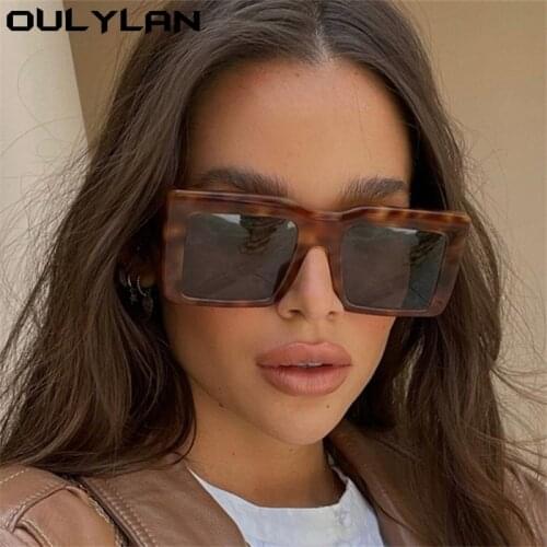 Oulylan Oversized Square Sunglasses Women Men Brand Desginer Vintage Sun Glasses Ladies Party Travel Shades Eyewear UV400 Goggle