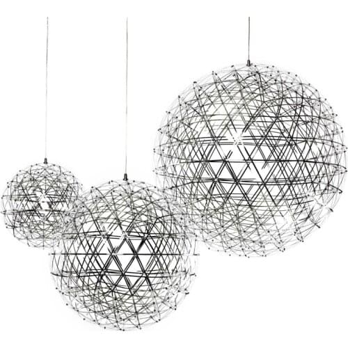 LED Postmodern Stainless Steel Gold Silver Lucky Globe Lustre Chandelier Lighting Suspension Luminaire Lampen For Dinning Room