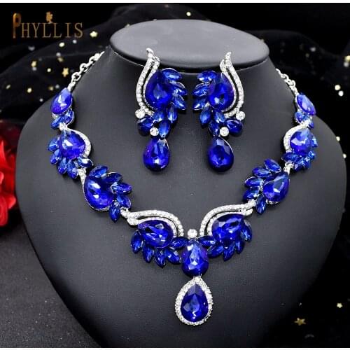 C20 Vintage Necklace Earring Jewelry Set for Women Elegant Party Gift Romantic Female Bride Jewelry Festival Gift Travel Set
