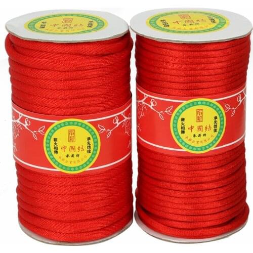 High Quality Durable 22-43 Yards 5-7mm Red Color Nylon Waxed Thread Cord for DIY Handicraft Tool Hand Stitching Thread