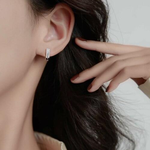 New 2021 Double Layer Round Square Hoop Earrings for Women Geometric CZ Earrings Daily Jewelry Wholesale