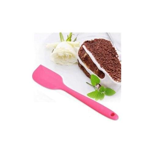 1Pcs Integrated High Temperature Resistance Silicone Spatula Baking Rubber Scraper Cake Tool Random Color New