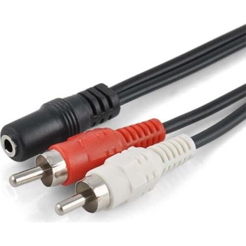 10pcs 1FT 20CM 3.5mm Female to Dual RCA Male Audio Adapter Cable C03