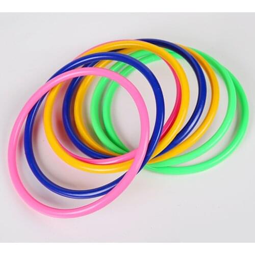10 Pcs Colorful Hoopla Ring Toss Cast Circle Sets Educational Toy Fashion Puzzle Game for Kids