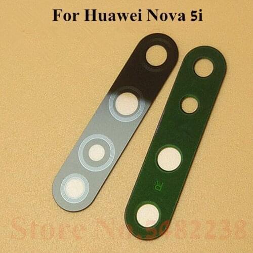 100pcs/Lot Original Camera Glass Lens Cover For Huawei Nova 5i Rear Back Camera Outside Glass Lens lenses With Stickers