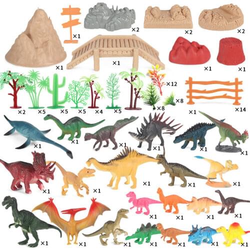 103Pcs DIY Jurassic Park Simulation Animal Dinosaur Model Tyrannosaurus Rex Pterosaur Scene Suit Toys Action Figure Kid Toy Gift