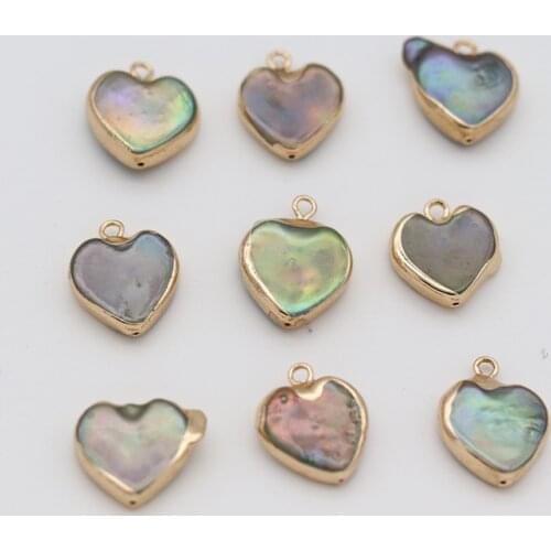 5PCS Natural Pearl Connector Heart Shaped For DIY Bracelet Design Beautifully Decorative Jewelry 15x15mm