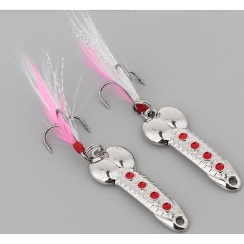 2pcs Metal Wobble Fish Lure Spoon Fishing Sequins Hard Bait Spinnerbaits