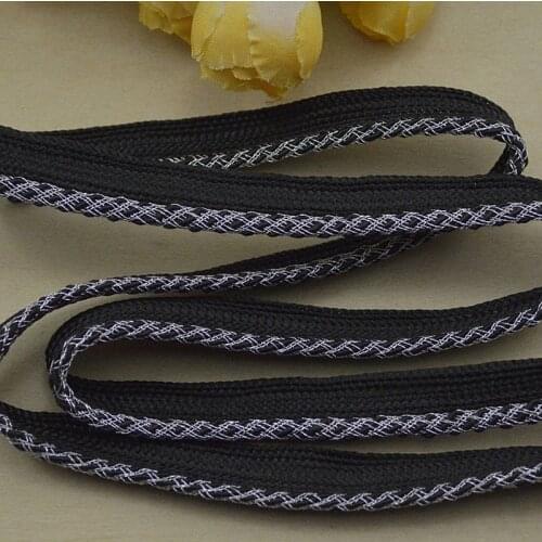 5Meter Black Braided Piping Lip Cord Trim|Pillow Trim|Gold Silver Curved Trim|Upholstery Edging Trim Sewing HomeTextile Supplies