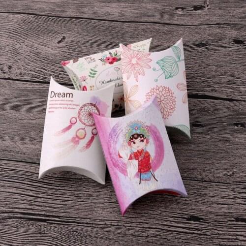 6.5*9*2.5cm 10pcs Candy Boxes Guests Packaging Boxes Wedding Decoration Birthday Party Gift Decor Pillow box jewelry display