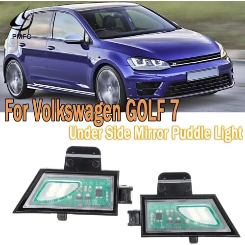 PMFC Car 1Pair LED Under Side Mirror Puddle Light Signal Lamp White Left Right For Volkswagen VW GOLF 7