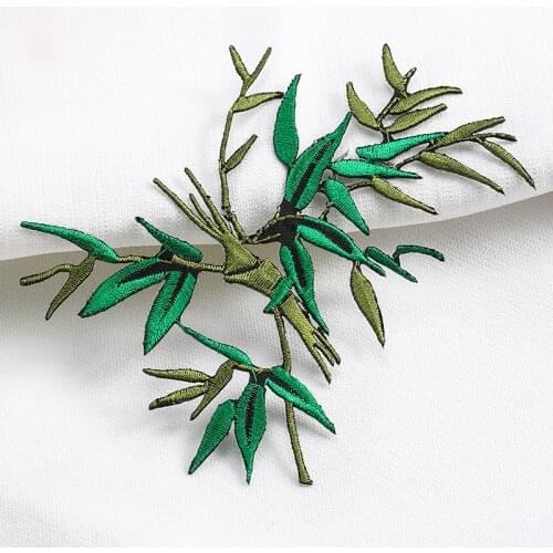 Bamboo Patch Iron on Patches for Clothes Applique Sewing Embroidery Patch Diy Badges for Jackets Dress T Shirt
