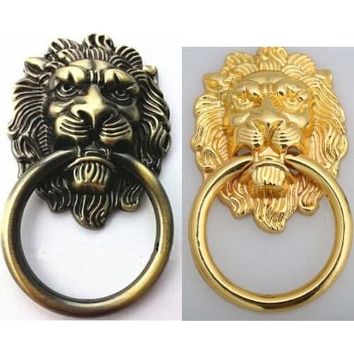 Free Shipping Golden door Handle Wardrobe drawer bronze Pull Furniture High-top Closet cabinet originality Zinc Alloy Lion Knob