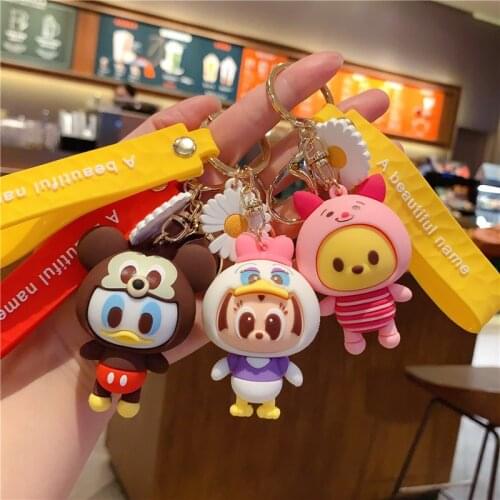 Cartoon Disney Mickey Mouse Frozen Keychai for party Minnie Minnie Stitch Keychain Car Couple Bag Keychain Girls Gift Toys
