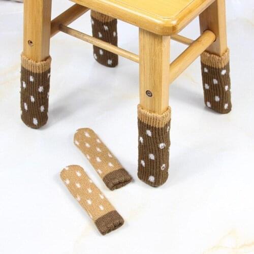 4pcs Knitting Chair Leg Caps Feet Pads Furniture Table Covers Socks Floor Protectors Home Decorations Dinner Table Foot Cover