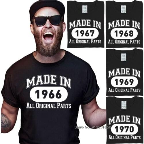 Novelty Men Unique Design Retro O Neck Cotton T Shirt 51 52 53 54 55 Years Old Gift 1966 1967 1968 1969 1970 Anniversary T Shirt