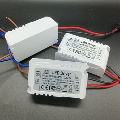 10pcsHigh quality 600mA 6-10x3W Isolated Led Driver18W/19W/20W/21W/22W/23W/24W Power Supply AC 85V~260V 110V 220V for LED lights