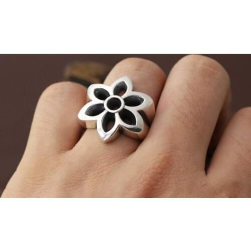 925 STERLING SOLID SILVER MEN Women sakura Collection Ring Rings Fashion Jewelry A4696