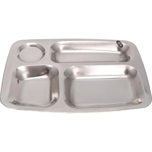 Stainless Steel Divided Dinner Tray Lunch Container Food Plate 4/5/6 Section Dropship