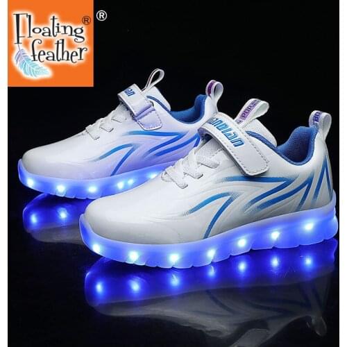 Size 26-35 Luminous USB Charged Shoes for Children Boys Girls Glowing Sport Sneakers with LED Lights Kids Anti-slip Lighted Shoe