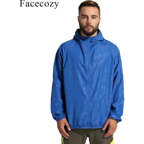 Facecozy Summer Men&Women Outdoor Waterproof Skin Jacket Fishing Breathable Solid Coat Anti-UV Quick Dry Camping Hiking Clothing