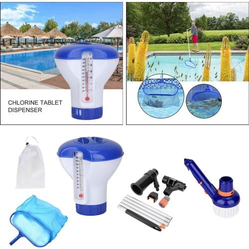 Portable Pool Cleaning Set Vacuum Head Cleaning Brush Fine Mesh Net Spa Hot Tub Underwater Pond Cleaning Accessories