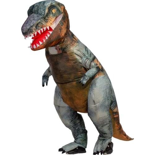 Inflatable Costume Dinosaur Costumes Grey T REX Blow Up Fancy Dress Mascot Cosplay Costume For Men Women Cartoon