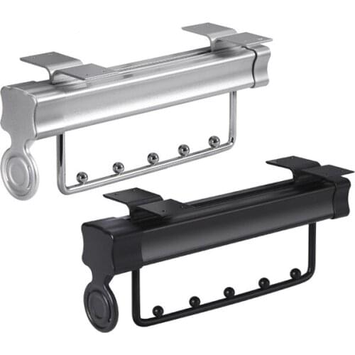 Shallow Wardrobe Clothes Rail Telescopic Top-Mounted Hoisting Storage Hanger Device Longitudinal installation With Silent Slide