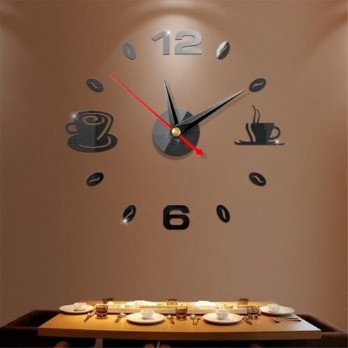 2020 New Clock Watch Wall Clocks Horloge 3d Diy Acrylic Mirror Stickers Home Decoration Living Room Quartz Needle