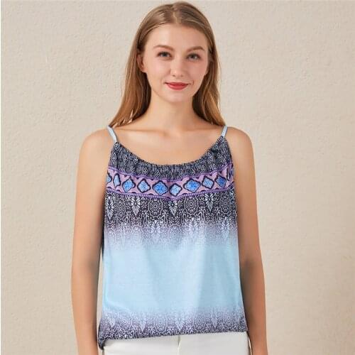 2021 New Summer Vest Casual Loose Beach T Shirt Women Camisole Boho Print Tops For Women Plus Size Ladies Sleeveless Tank Tops